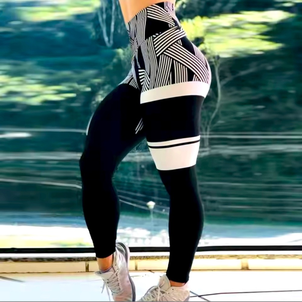 Women Yoga Sports Pants Push Up Pencil Pants Workout  Leggings Fitness Print Gym